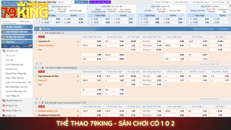Thể thao 79King - Sân chơi có 1 0 2
